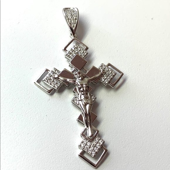 Stamped 925 solid Sterling silver cross pendant - Picture 3 of 17